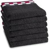 DDDDD Torchons DDDDD Carré Anthracite (Lot de 6)