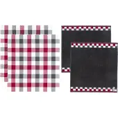 DDDDD Set Serviette/Torchon de Cusine DDDDD Carré Anthracite