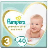 Pampers Premium Care Size 3 couches jetables 6-10 kg 40 pcs