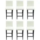 vidaXL Tabouret de bar 6 pcs. Blanc Similicuir