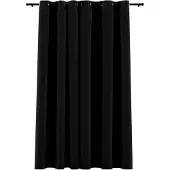 vidaXL Rideau occultant Aspect de lin avec œillets Noir 290x245 cm