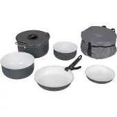 Bo Camp Batterie de cuisine de camping Bo-Camp, 7 pièces – revêtement en céramique, gris
