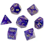Chessex Poly 7 Cube Set : Violet brillant / Or