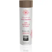 Hot - Shiatsu Luxury - huile de massage comestible - fraise & vin rouge (75 ml)