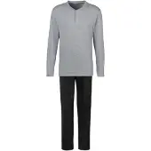 s.Oliver Pyjama long gris chiné / noir