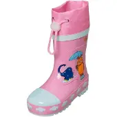 Playshoes Bottes en caoutchouc 'Maus & Elefant' bleu marine / bleu clair / orange / rose