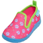 Playshoes Pantoufle bleu ciel / citron vert / rose