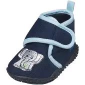 Playshoes Pantoufle 'Elefant' marine / bleu clair / gris clair