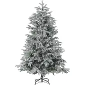 Shumee Arbre de Noël artificiel blanc PVC base métal 180 cm branches enneigées style scandinave