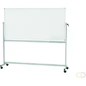 MAUL Tableau blanc mobile MAULstandard - utilisable des 2 côtés - émaillé - tableau pivotant - L 2000 x H 1000 mm - particulièrement résistant aux rayures