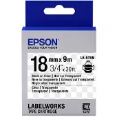 Epson LK-5TBN ruban d'étiquettes 18 mm (d'origine) - noir sur transparent