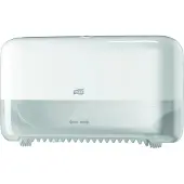 Tork Distributeur de rouleaux doubles 558040, pour papier toilette Midi sans mandrin, L 360 x P 130 x H 207 mm, plastique, blanc