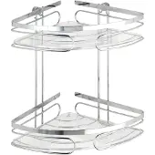 Wenko Étagère murale angle pour salle de bain - Acier - fond ABS - 2 paniers
