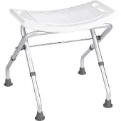 Wiesbaden A0050301 Tabouret de Salle de Bain Rabattable Aluminium Anodisé Blanc