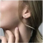 Blush Clous d'oreilles en or blanc 14 carats avec zircone 7212WZI