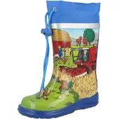 Beck Bottes en caoutchouc 'Bauernhof' sable / bleu roi / gris foncé / vert / rouge