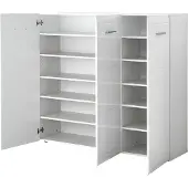Germania Armoire à chaussures Allan 134cm avec 3 portes - blanc brillant