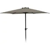 Pro Garden Parasol de plage Parasol 290 cm avec manivelle GRIS CLAIR