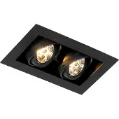 QAZQA Spot encastré moderne noir 2 lumières orientables - Oneon 70