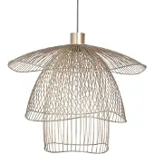 Forestier Suspension , Papillon XS, dimmable, Beige, Salon / séjour, Métal, Design