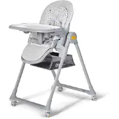 Kinderkraft LASTREE 2 in 1 - Chaise longue et chaise haute - réglable - pliable - avec arceau de jeu et roulettes - de la naissance à 3 ans - Gris