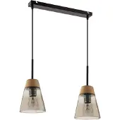 Jupiter Suspension DOMINO noir et marron 2xE27x40W en métal, dimensions : 60x45x14 cm, IP20,