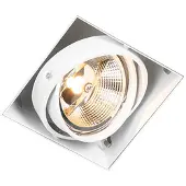QAZQA Spot encastré blanc GU10 AR111 sans bordure orientable - Oneon