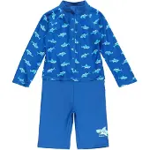 Playshoes Protection UV 'Hai' bleu / turquoise / noir / blanc