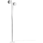 Catellani & Smith Lederam F2 Lampadaire White varnished disc | Gold rod | White base