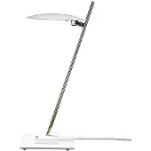 Catellani & Smith Lederam T1 Lampe de Table White varnished disc | Gold rod | White base