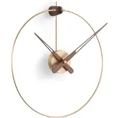 Nomon Micro Anda Horloge Murale Polished Brass|Walnut Wood