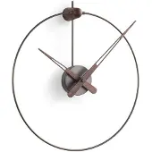 Nomon Micro Anda Horloge Murale Graphite Finished Brass|Walnut Wood