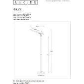 Lucide Gilly - lampadaire - 153 cm - 5W LED inclus - blanc