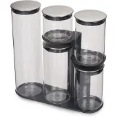 Joseph Joseph Podium 100 - boîte de rangement 5 pièces avec support avec couvercle en acier inoxydable