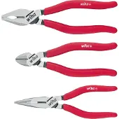 Wiha 26850 Jeu De Pinces Classic Pour Circlips - Pince Universelle - Pince Demi-ronde - Pince Coupante Diagonale - 3 Pcs