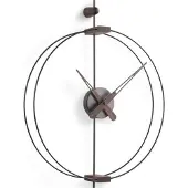Nomon Micro Barcelona Horloge Murale Graphite Finished Brass|Walnut Wood