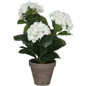 Mica Decorations Hortensia plante artificielle blanc en pot H40