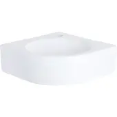 Differnz Lavabo Cleo - Lavabo à poser d'angle avec trou pour robinet - Lavabo en céramique peu encombrant pour meuble-lavabo ou meuble sous-vasque - 30 x 30 x 10 cm - Blanc