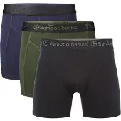 Bamboo Basics Boxers Bamboo Basics Men Rico Black Army Navy (Lot de 3)-L