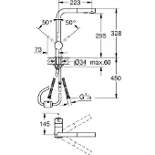 GROHE Küchenarmatur mit Handbrause Minta hard graphite glänzend 30274