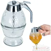 Orion Distributeur en verre Distributeur de sirop de miel Doseur de miel avec base Support de stockage