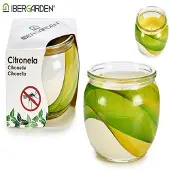 Ibergarden Bougie Parfumée Citronnelle I Repulsif Mousitque Intérieur et Extérieur I Antimousitque Idéal pour le camping, le pique-nique, la terrasse, le Jardin, la Piscine Durée de 20h I Pot en Verre 25g