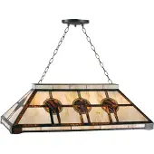 Clayre & Eef Lampe à suspendre Tiffany 92x47x126 cm Beige Marron Métal