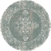 FRAAI Tapis rond vintage - Spring Ethnic Vert/Crème | Ø 240 cm | Rond | Pile courte