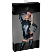 Noir - combinaison short manches longues brillante - - XL