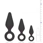 EasyToys - set de plugs anal avec anneau - 3 pièces - noir