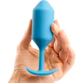 B-Vibe Snug Plug 3 - plug anal à double boule (180 g, bleu)