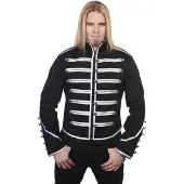Banned Veste d'uniforme Gothic de - Veste De Style Officier - S - 5XL - pour Homme - noir/argent - Taille 5XL
