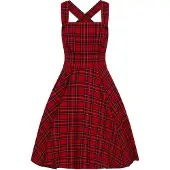 Hell Bunny Robe mi-longue de - Robe Salopette Irvine - XS - 4XL - pour Femme - rouge - Taille M