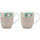 Pip studio Tasses Pip Studio Blushing Birds Khaki 145 ml (Set de 2)